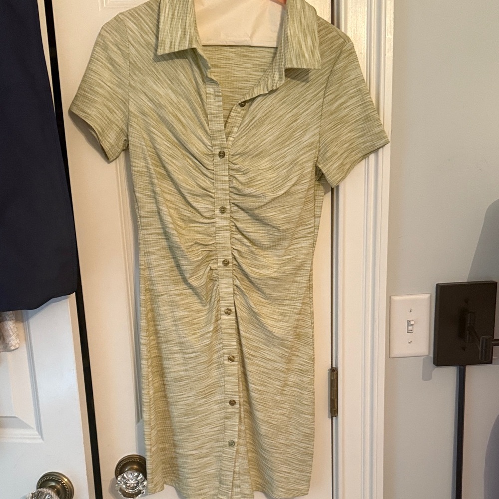 Green Striped Midi Dress